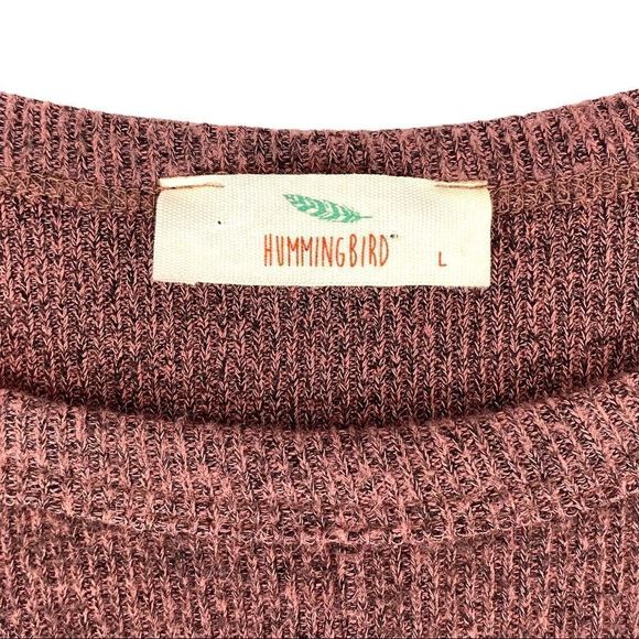 Hummingbird cold shoulder tie waist knit top - L - Picture 5 of 16